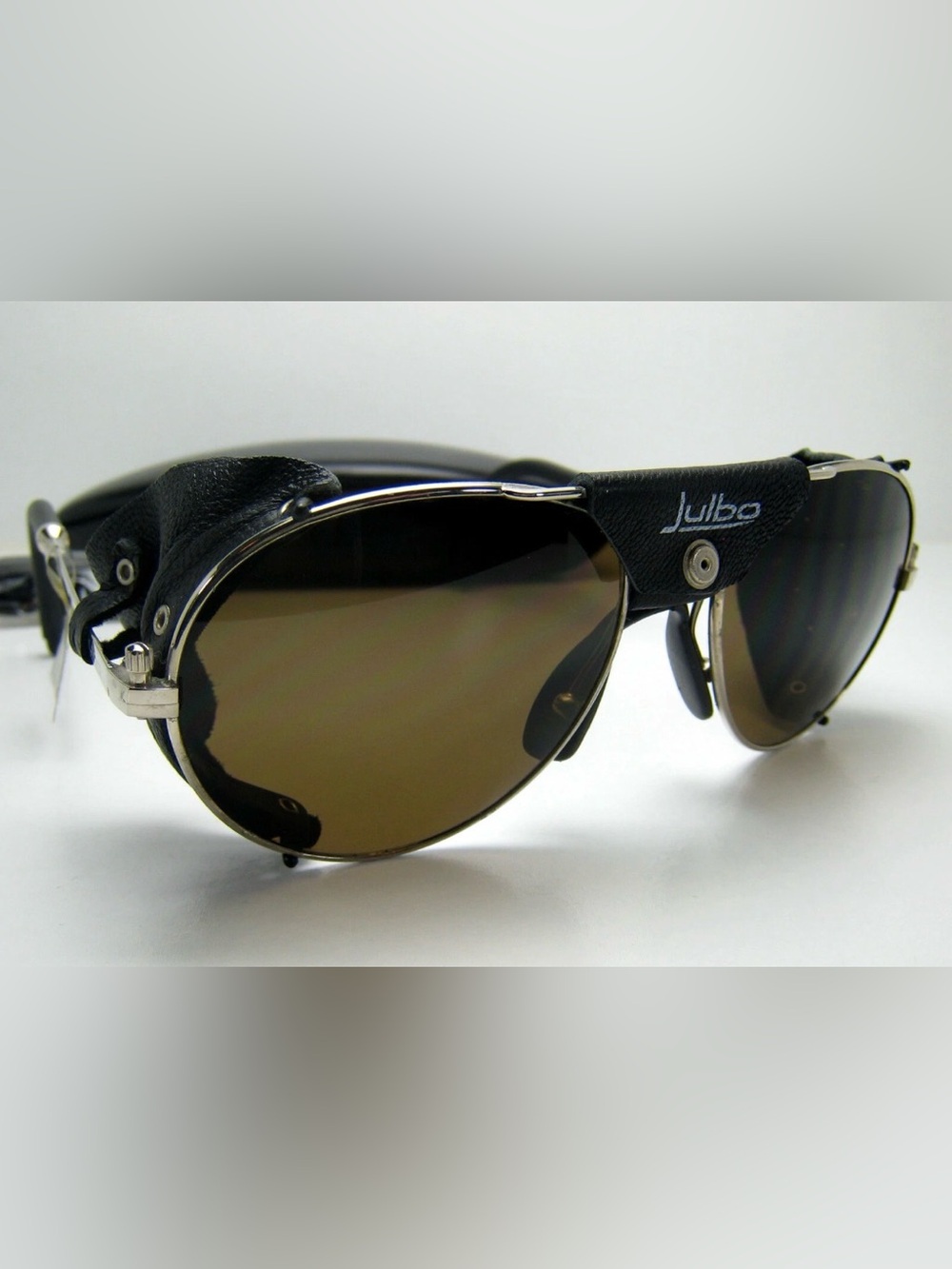 Vintage Julbo Cham Glacier Mountaineer Metal Sunglasses & Case